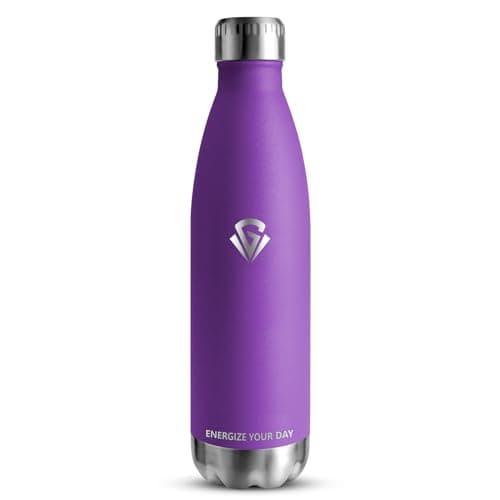 Gourde Isotherme Grsta 500ml pour Enfant et Sport - Bouteille Inox Reutilisable - Bouteille d'Eaupour Sport, École et Gy — Violet Foncé