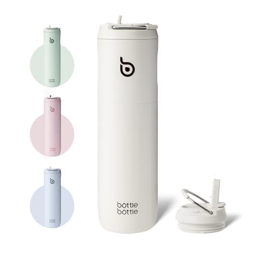 Bouteille d'eau isotherme en acier inoxydable pour sport et voyage - Rose clair, 710 ml,anti-fuite, sans BPA — Gris Clair