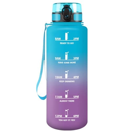 Gourde HoneyHolly Sport 500ml, Filtrante et Temps Marcateur, Idéale pour Sport, Fitness et Yoga, Sans BPA, 500ml — Bleu & Violet-1.5l
