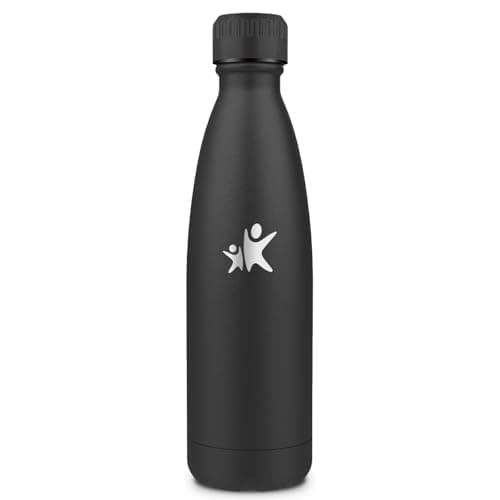Goude Grsta Isotherme 500ml pour l'École, Camping et Voyages, Maintien la Température Froid & Chaud, Bouteille Réutilisa — Noir