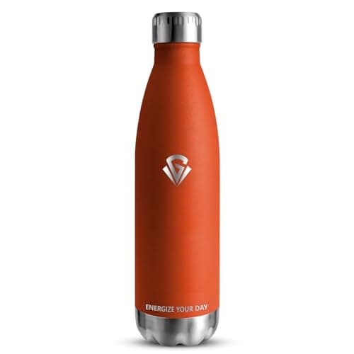Gourde Isotherme Grsta 500ml pour Enfant et Sport - Bouteille Inox Reutilisable - Bouteille d'Eaupour Sport, École et Gy — Orange