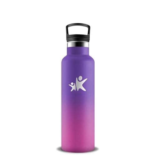 Gourde Inox Isotherme 500ml Anti Fuite 24h Froid & 12h Chaud pour École et Bureau — Violet-rose