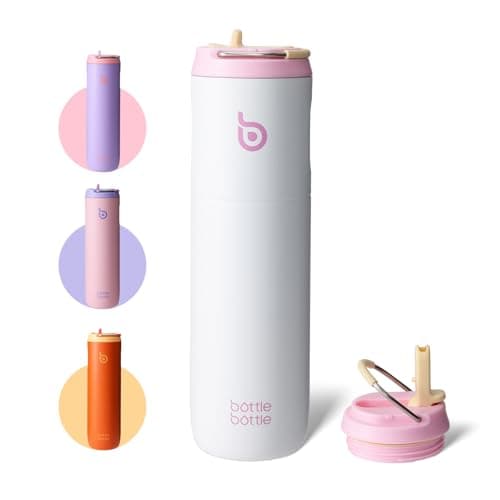 Bouteille d'eau isotherme en acier inoxydable pour sport et voyage - Rose clair, 710 ml,anti-fuite, sans BPA — Snow