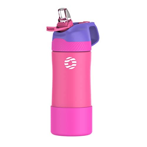 Bouteille Isotherme FJBottle Gourde Enfant 350ML/400ML, Étanche sans BPA pour Ecole et Sport, Bouteille Réutilisable Ant — Rose+violet