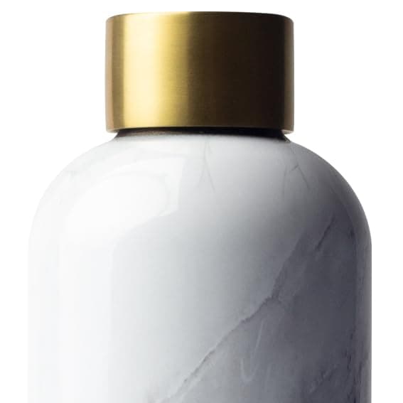MAMEIDO Gourde Isotherme Pearl Marble Gold - Conserve la fraîcheur 24h & la chaleur 12h, Inoxydable & Sans BPA, 500ml — White Marble Gold