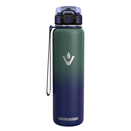 Gourde Inox 500ml enfantsIsothérme BPA FreeÉcole Bureau Sport — Vert Foncé & Bleu Foncé-1l
