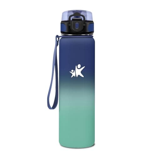 KollyKolla Isotherme 500ml, Gourde Inox sans BPA pour Enfant & Adulte, École et Outdoor Anti Fuite — Kk丨bleu Foncé + Vert Lac