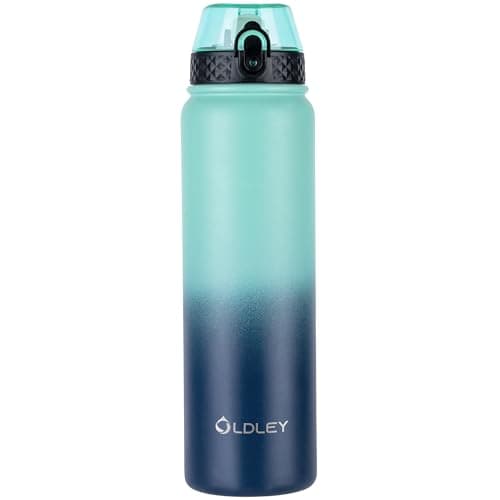 Gourde Oldley en Acier Inoxydable 1L Thermostique et Étanche - Idéale pour Vélo et Camping - Maintient le Boisson Frais — Vert Bleu
