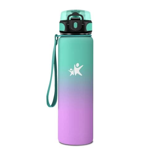 KollyKolla Isotherme 500ml, Gourde Inox sans BPA pour Enfant & Adulte, École et Outdoor Anti Fuite — Kk丨vert Lac + Violet Clair
