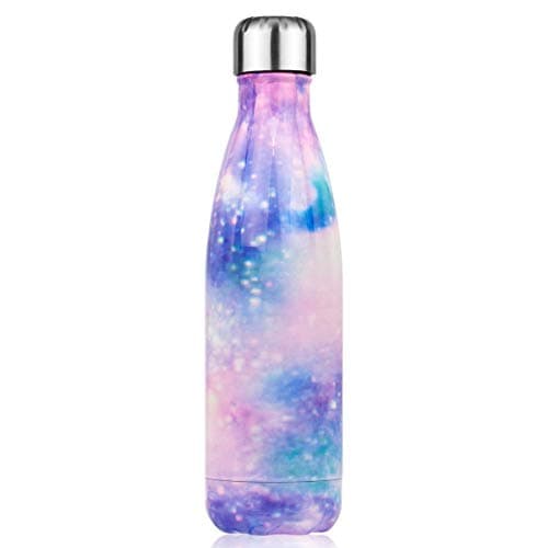 Lalafancy Bouteille d'eau en Acier Inoxydable Sans BPA pour Outdoor & Travail - Thermos Double Paroi 24h Froid & 12h Cha — Violet Univers-500ml