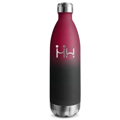 Gourde Isotherme 500ml Sans BPA En Acier Inoxydable, 24h Froid & 12h Chaud, Anti-Fuite pour Voyage, École et Bureau — Rouge-noir