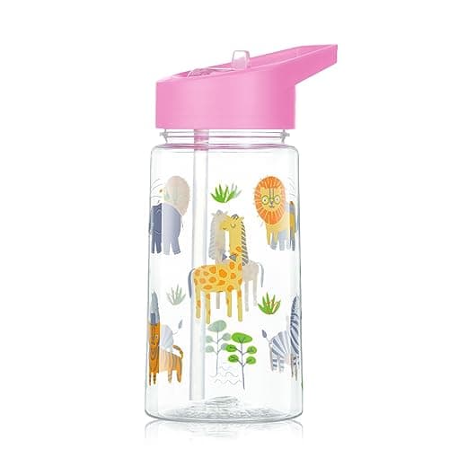 Flintronic Gourde Isotherme Enfant Sans BPA Tritan, Bouteille Anti-fuite Réutilisable 500ML pour Ecole Maternelle avec P — Rose-450ml