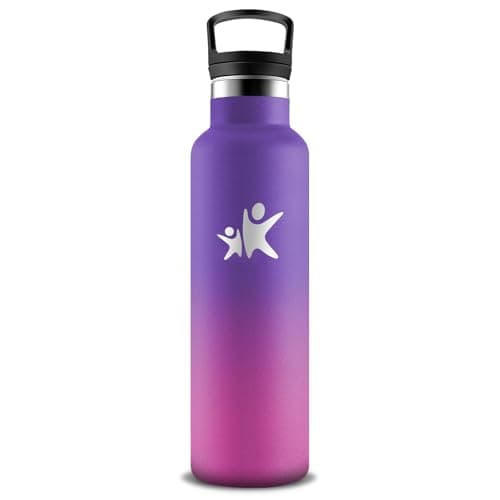 Gourde Isotherme Inox 500ml Enfant Anti Fuite Facile à Nettoyer pour École et Camping — Violet-rose