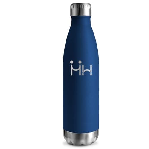 Gourde Isotherme 500ml Sans BPA En Acier Inoxydable, 24h Froid & 12h Chaud, Anti-Fuite pour Voyage, École et Bureau — Bleu Foncé
