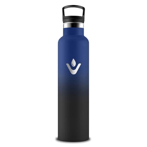 Gourde Isotherme Grsta 500ml pour Sport et Randonnée Avec Paille Anti-Fuite — Bleu-noir