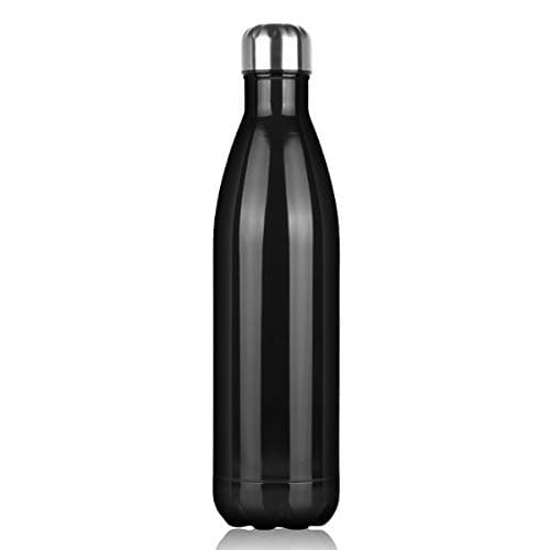 Gourde Inoxydable Isotherme Réutilisable 500ml Fleurs Rouge — Noir