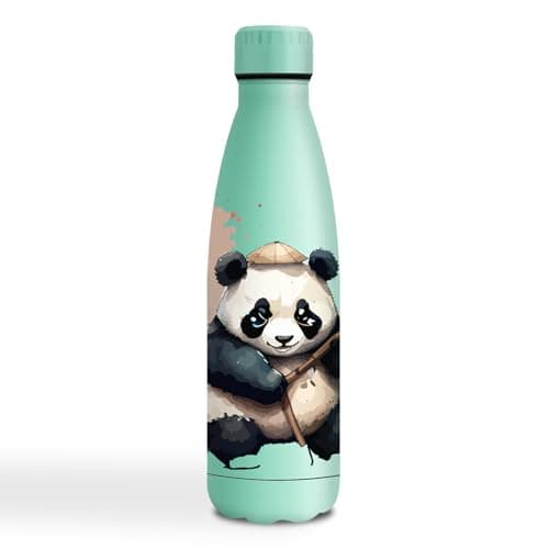 Gourde Inoxydable KollyKolla Isotherme 500ml Impression 3D Sans BPA Reutilisable Enfant Adulte Sport Bureau — 500ml Panda