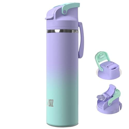 OISIZ Gourde Isotherme 720ml/24oz 2 en 1 avec couvercle à paille, Verrouillage de sécurité en un clic, 100% étanche cons — Lavender