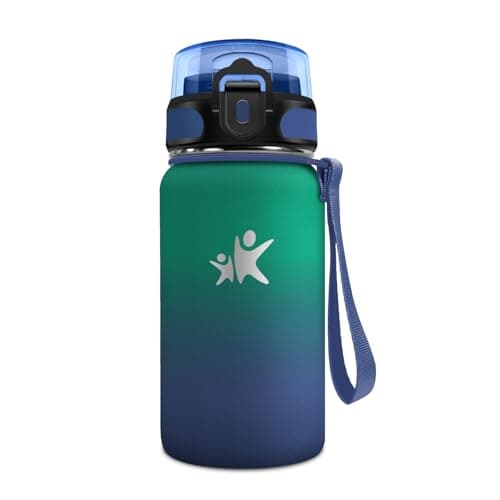 Gourde Isotherme KollyKolla 500ml pour Enfant | Étanche, Reutilisable sans BPA, pour l'école et le Bureau | Fitness — 500ml丨armée Verte + Bleu Foncé
