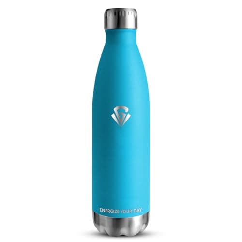 Gourde Isotherme Grsta 500ml pour Enfant et Sport - Bouteille Inox Reutilisable - Bouteille d'Eaupour Sport, École et Gy — Bleu Ciel