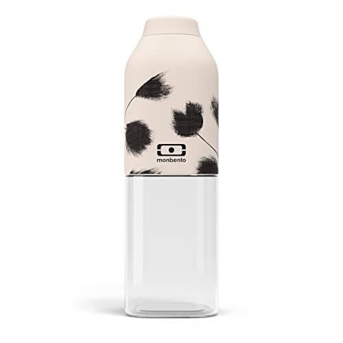 Monbento Bouteille d'Eau MB Positive M Natural Cream 500ml Hermétique pour Bureau Sport Pique-Nique Sans BPA Zéro Déchet — Graphic Plume