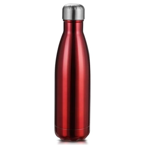 Gourde Inoxydable Isotherme Réutilisable 500ml Fleurs Rouge — Rouge