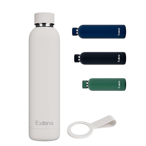 Exllena Gourde Isotherme 1l - Acier Inoxydable sans BPA - Étanche 100% - Idéal pour le Sport et le Voyage - Menthe — Lait Blanc