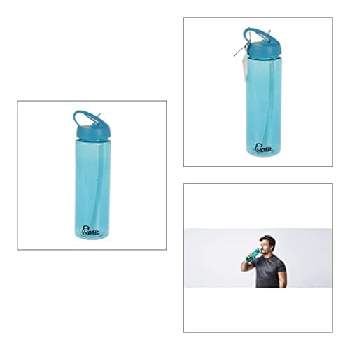 Upfit Gourde Sport - Gourde Transparente avec Pipette Rétractable - Facile à Utiliser avec Une Main - 750 ml