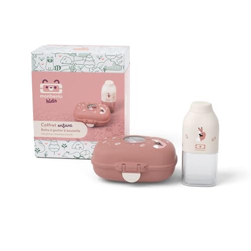 Monbento - Coffret Cadeau Enfant Pratique pour L'école - Idée Cadeau pour Enfant - Boite Goûter Enfant MB Gram Fox