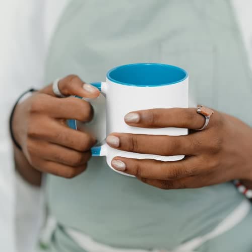 MR.R Lot de 2 tasses à café vierges en bleu clair 325 ml pour maison et bureau