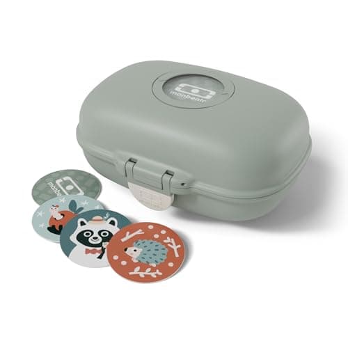 Monbento - Boite à Gouter Enfant Sans BPA | Boite à Gouter Fille avec Motif Fleurs | Idéale pour Ecole, Pique-nique et V — Vert Natural