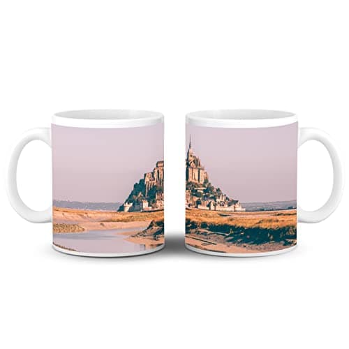 Tasse Mont Saint Michel Marée Basse Magnifique Design Tourisme France 250ml Céramique Éco-Friendly