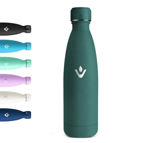 Motswedi Gourde Isotherme Violet Clair, Réutilisable 500ml, pour Enfant et Adulte, Randonnée & Sport 24h Froid 12h Chaud — Vert Militaire-500ml