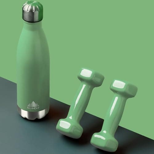 Mont-Clair H2O Gourde isotherme 500ML - Bouteille d'eau en acier sans BPA - 24h froid & 12h chaud - Vert clair  
Mont-Cl