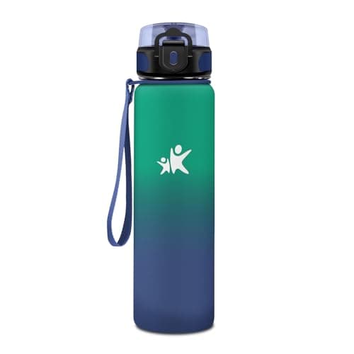 KollyKolla Isotherme 500ml, Gourde Inox sans BPA pour Enfant & Adulte, École et Outdoor Anti Fuite — Kk丨vert Foncé + Bleu Foncé