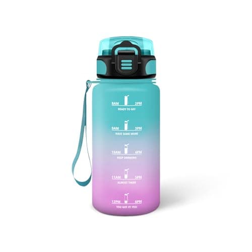 Gourde Enfant 500ml Noire-Rouge, Anti-Fuite et Facile à Nettoyer, Idéale pour l'École, Velo et Voyage — Vert-rose