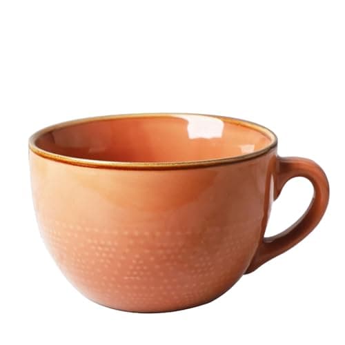 Grand bol à soupe avec poignée | Capacité de 600 ml | Idéal pour le petit-déjeuner | Convient aux desserts au lait | Oeu — Rose