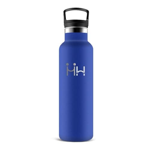 Gourde Isotherme 500ml Anti-Fuite, Double Isolation 24h Froid & 12h Chaud - Bouteille Paille pour Voyage, Camping, École — Bleu Roi