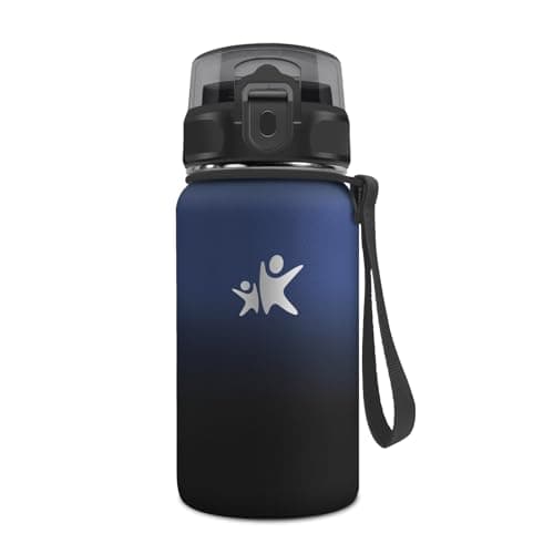 Gourde Isotherme KollyKolla 500ml pour Enfant | Étanche, Reutilisable sans BPA, pour l'école et le Bureau | Fitness — 500ml丨bleu Foncé + Noir