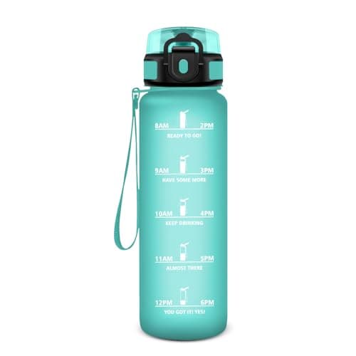 KollyKolla Gourde Enfant 500ml Étanche Sans BPA pour Sport Bureau École — 17oz-500ml | Mat Bleu-vert