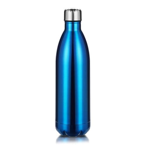 Gourde Inoxydable Isotherme Réutilisable 500ml Fleurs Rouge — Bleu