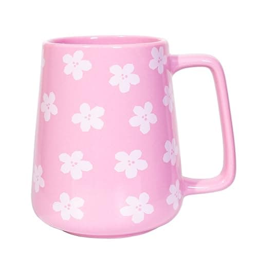 Céahrow Grande tasse à café en céramique bleu clair, résistante au lave-vaisselle et au micro-onde, idéale pour bureau e — Violet