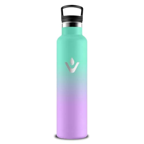 Gourde Isotherme Grsta 500ml pour Sport et Randonnée Avec Paille Anti-Fuite — Vert-rose