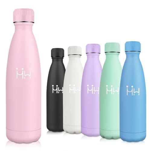 Gourde Isotherme Motswedi 500ml, 24h Froid & 12h Chaud, Gourde Enfant Anti-Fuite sans BPA, Bouteille Inox pour Sport, Fi — Rose-500ml