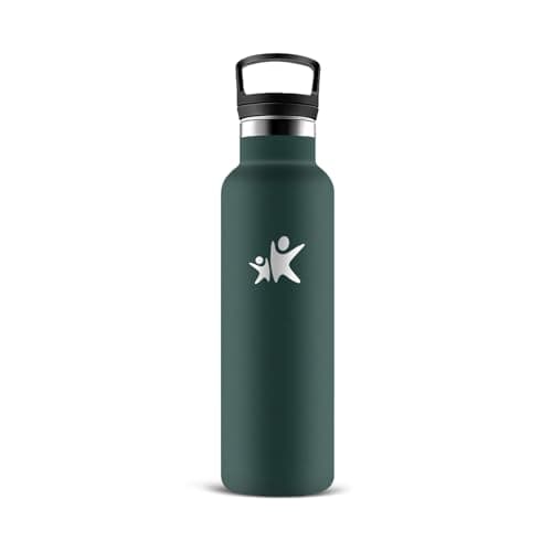 Gourde Inox Isotherme 500ml Anti Fuite 24h Froid & 12h Chaud pour École et Bureau — Vert Kaki
