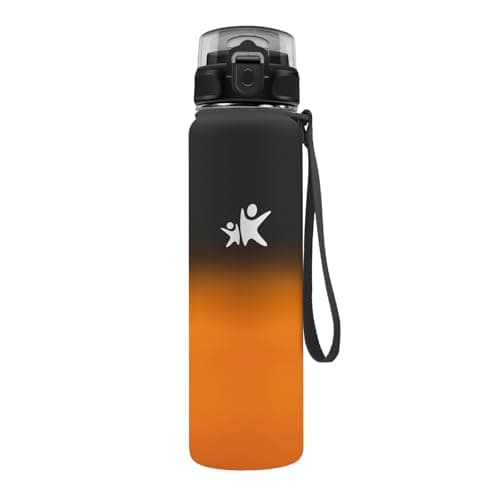 Gourde Isotherme KollyKolla 500ml pour Enfant | Étanche, Reutilisable sans BPA, pour l'école et le Bureau | Fitness — 1l丨noir + Bordeaux