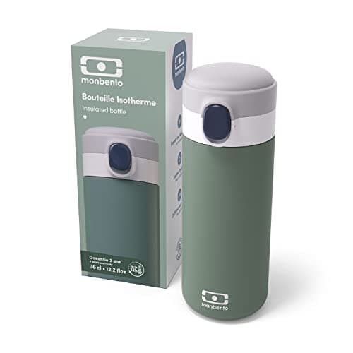 MONBENTO Gourde Isotherme - Garde au Chaud/Froid jusqu'à 12h - Petite Gourde Hermétique pour Enfant et Adulte - Vert  
M