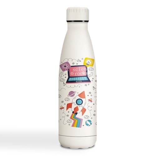 Gourde Inoxydable KollyKolla Isotherme 500ml Impression 3D Sans BPA Reutilisable Enfant Adulte Sport Bureau — 500ml Fantaisie Scientifique