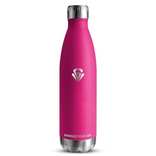 Gourde Isotherme Grsta 500ml pour Enfant et Sport - Bouteille Inox Reutilisable - Bouteille d'Eaupour Sport, École et Gy — Rose Rouge