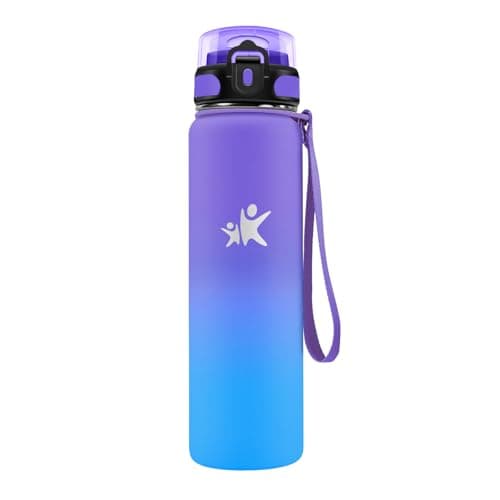 Gourde Isotherme KollyKolla 500ml pour Enfant | Étanche, Reutilisable sans BPA, pour l'école et le Bureau | Fitness — 1l丨rouge Foncé + Noir